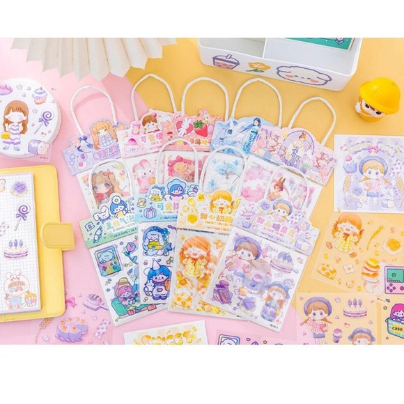 Cute Stickers for Phone Case Journal Book Cover Laptop Stickers Pack of 6 - Picture 1 of 8